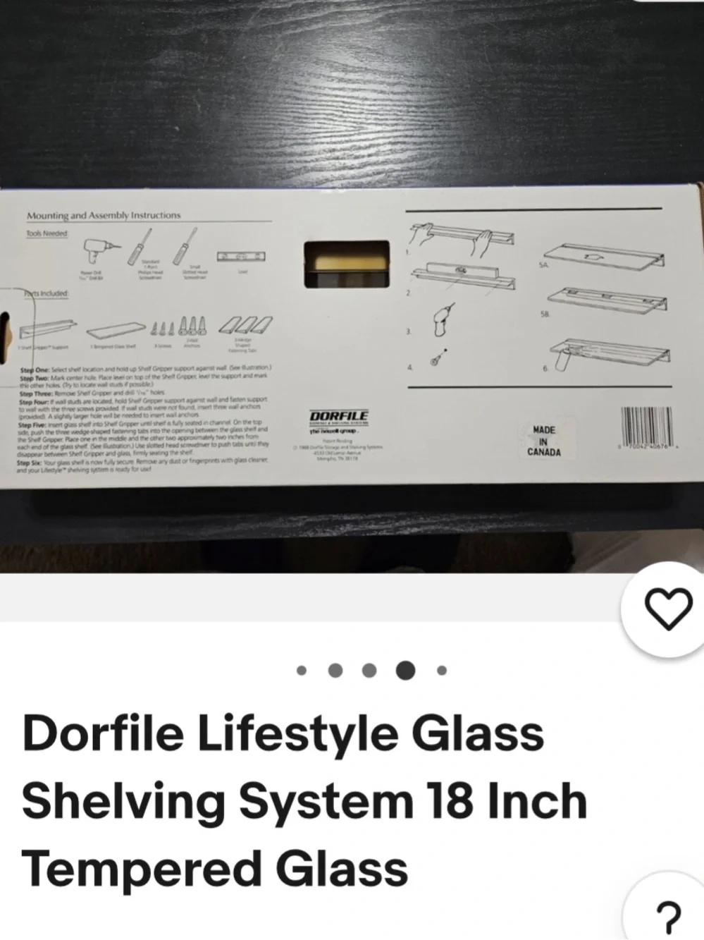 Dorfile Lifestyle Glass Shelving System 24Inch Tempered Glass